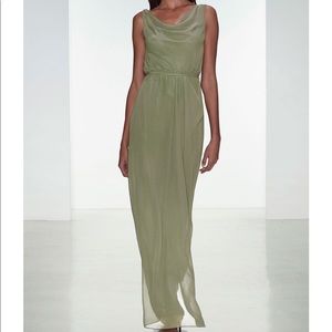 BURGUNDY Nouvelle “Kim” full length chiffon dress